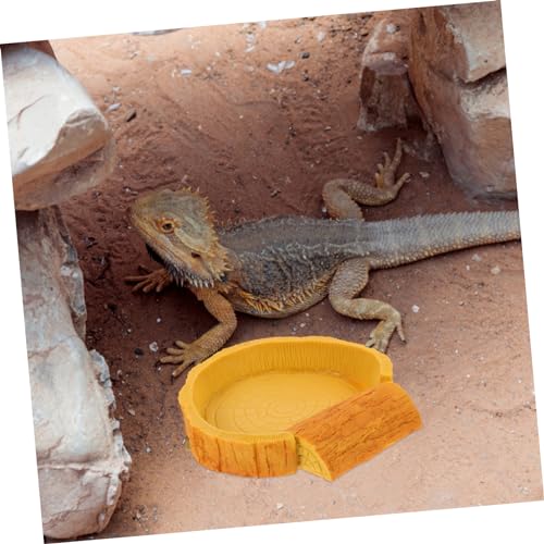 HANABASS Reptile Water Bowl and Food Basin for Tortoise Lizard Non- Design Stable Structure for Feeding and Drinking for Terrarium Decor and Reptile Care