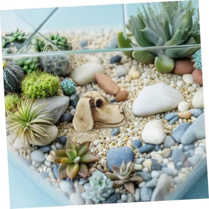 Luxshiny 20pcs Animal Skull: Mini Dog Head Figurine for Aquarium Terrarium Flowerpots - Resin Puppy Head Statues Decorations for Halloween Garden Patio Backyard