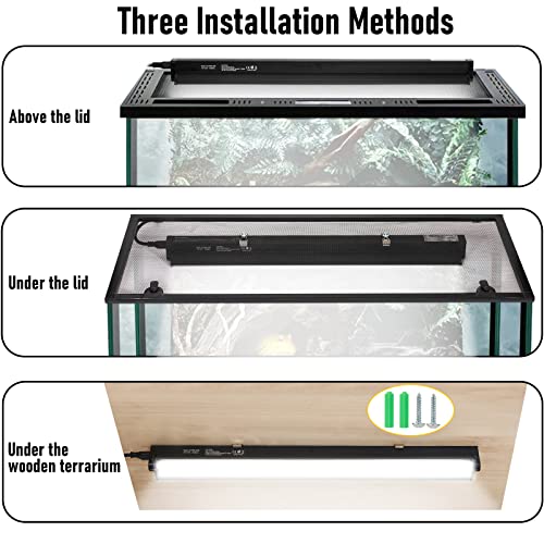 DXOPHIEX 8W HO T5 UVB Reptile Light Fixture with Bulb 12 inch, Bearded Dragon uvb Light bar with 10.0 Bulb for Reptiles Like Bearded Dragon Turtles Lizard Snake and Gecko