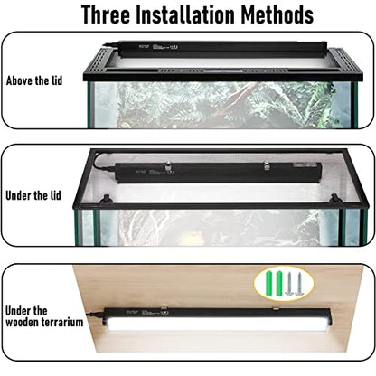 DXOPHIEX 8W HO T5 UVB Reptile Light Fixture with Bulb 12 inch, Bearded Dragon uvb Light bar with 10.0 Bulb for Reptiles Like Bearded Dragon Turtles Lizard Snake and Gecko