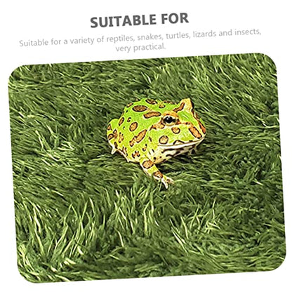 Toddmomy Horned Frogs Moss Carpet for Reptiles and Amphibians Green Faux Grass Mat for Terrarium Moisture Retaining Bedding for Crawling Pets Tortoise and Lizard Habitat Accessory