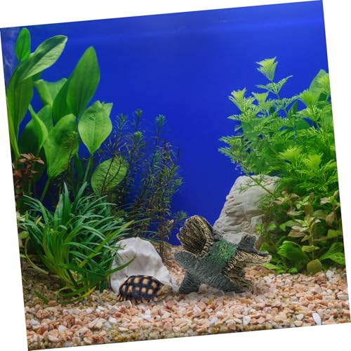 Reptile Hideout Cave 4.52X3.54X2.36In Natural Tree Trunk Ornament for Lizard Tortoise Small Tank Accessories