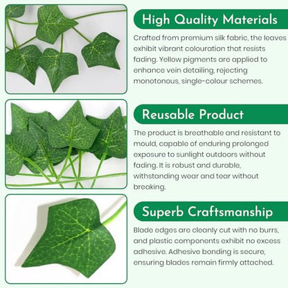 Fake Ivy 8 Pack 56FT Artificial Plants Indoor Outdoor Fake Plants Green Leaves Hanging Plant Fake Vines for Wedding Party Garden Bedroom Wall Decoration - size: 56Ft-8 pack