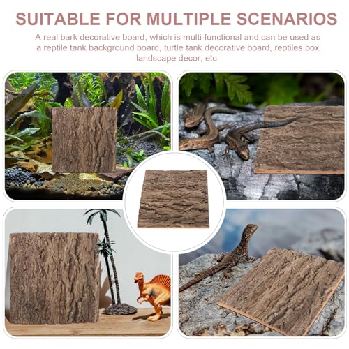 BESPORTBLE Cork Terrarium Background Natural Reptile Bark Backdrop for Climbing Lizard Habitat Decor for Bearded Dragons and Other Reptiles Aquarium Landscaping