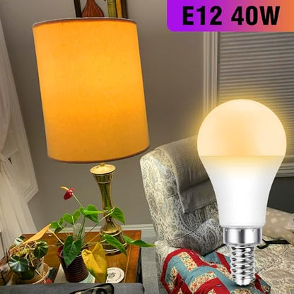 E12 Candelabra LED Light Bulbs 40Watt Equivalent 2700K Warm White, 4W 450LM C7, E12 Small Screw Base Globe Shape Bulbs for Night Light Chandelier Pendant Ceiling Fan Lighting, Non-Dimmable, 4 Pack - color: 2700k Warm White, size: 40 Watts