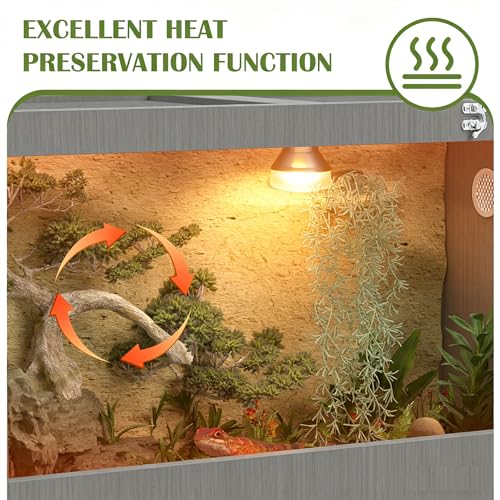 COCO DESIGN 45 Gallon Reptile Tank, Bearded Dragon Tank Reptile Enclosure with Mesh Top Fron, Integrated Sliding Lockable Doors with Storage Cabinet Large Habitat for Snake Tank Lizard Turtle