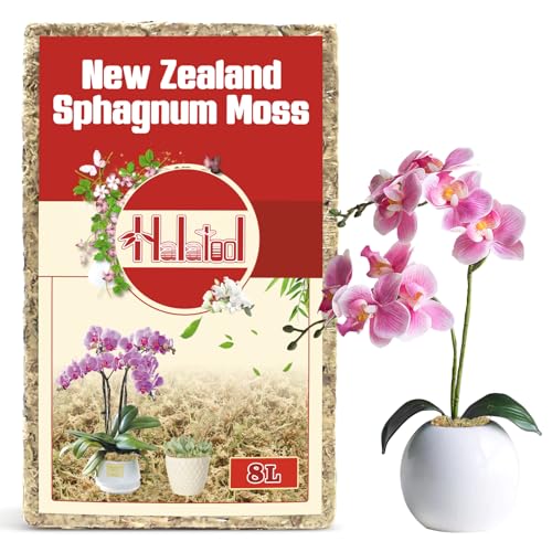 Halatool Premium New Zealand Sphagnum Moss, 100g(8L When Hydrated), for Orchid Repotting Succulent Sarracenia Potted Plants Gardening & Reptiles - size: 8L