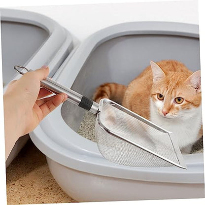 BESPORTBLE Metal Cat Litter Scoop Reptile Litter Shovel Comfortable Handle Deep Sifting Design for Easy Waste Cleanup Terrariums
