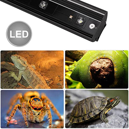 Aiicioo Reptile LED UVB Light - LED Terrarium Light with 3 Timing Function UVB Lamp UVB Bulb 4-Level Brightness Adjustable Lighting for Bearded Dragon Turtle Lizard (watts, 4)
