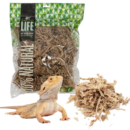 The Habitat Life - Natural Sphagnum Moss - for Reptiles, Amphibians & Invertebrates Terrariums - Humidity Control - Ideal for Burrowing & Nesting - Dye-Free & Safe - Medium - 1 Pack - size: Medium, style: Sphagnum Moss