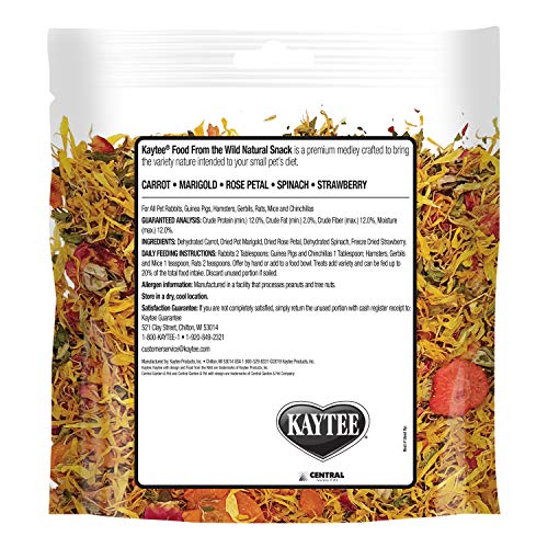 Kaytee Food from The Wild Natural Snack for Pet Rabbits, Guinea Pigs and Other Small Animals, 1 Ounce (Pack of 2) - size: 1 Ounce (Pack of 2)