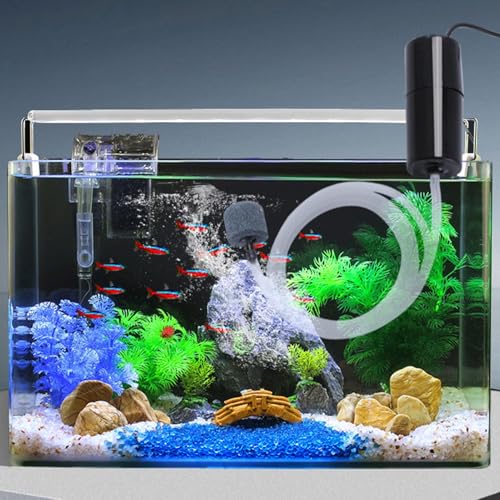 Tiny Water Pump - Battery-Operated Aquarium Pump with Uniform Air Bubble - 5V Water Pumps Home Quiet Oxygen Increasing Waterproof for Home Tank - color: Black