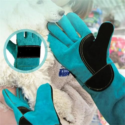 Compatible for Multi-Function Ultra Long Leather Anti-Bite Safety Gloves Protective for Pet & Reptile Handling - color: 60cm
