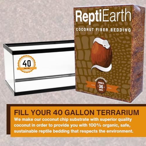 ReptiEarth Reptile Bedding, Fluffy Coconut Fiber Substrate 36 Quart Organic Coco Ready to Use for Bioactive Snake Terrarium, Lizard Tanks with Plants, for Frog, Tarantula or Hermit Crab Habitat (2 Pk) - size: 36 Quart (2 Pack)