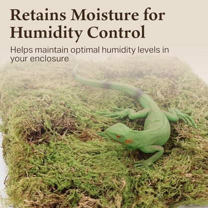 The Habitat Life - Natural Deco Moss - for Reptiles, Amphibians & Invertebrates Terrariums - Humidity Control - Natural Look & Feel - Soft Surface - Dye-Free & Safe - Small - 1 Pack - size: Small, style: Deco Moss
