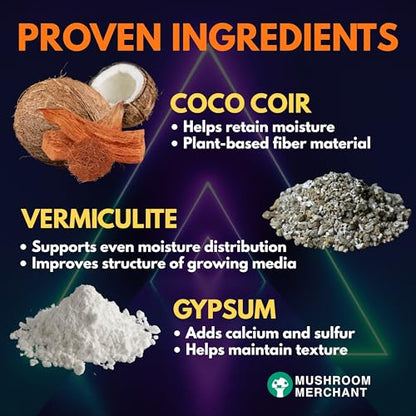 CVG Substrate (5 lb) – Pre-Sterilized Coco Coir, Vermiculite & Gypsum – Ready-to-Use Bulk Mushroom Substrate