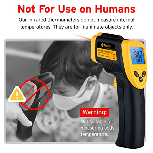 Etekcity Infrared Thermometer Laser Temperature Gun 1080, -58°F~ 1130°F for Meat Food Candy Pizza Oven, Heat Gun for Cooking, Kitchen, Fridge, Reptile, BBQ, HAVC, Adjustable Emissivity & Max Measure - color: Laser Yellow, style: Advanced