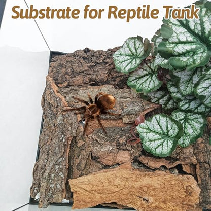 BNOSDM Reptile Cork Bark Substrate and Sea Grass Bed Mat for Lizard, Gecko