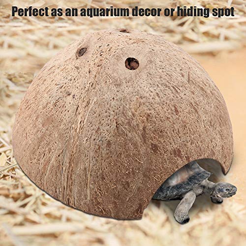 Yosoo Reptile House Hiding Cave Coconut Shell Turtle Aquarium Hide Decor
