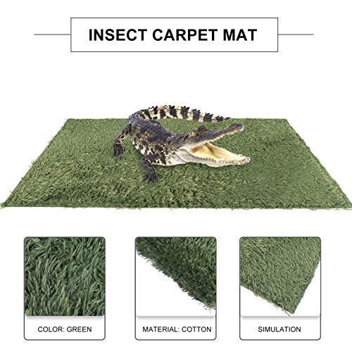 Mikikit 2pcs Tortoise Carpet Moss Reptile Mat Durable Washable Liner for Lizard Supplies for Amphibians and Turtles Substrate for Reptile Health