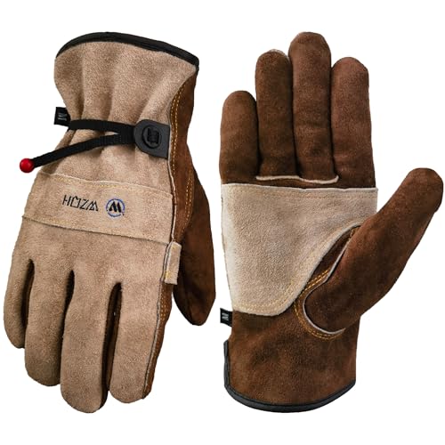 WZQH Leather Work Gloves for Men or Women. Small Glove for Gardening, Tig/Mig Welding, Construction, Chainsaw, Farm, Ranch, etc. Cowhide, Soft Lining, Utility, Firm Grip, Durable. Coffee-grey S - color: Coffee - Grey, size: Small (Pack of 1)