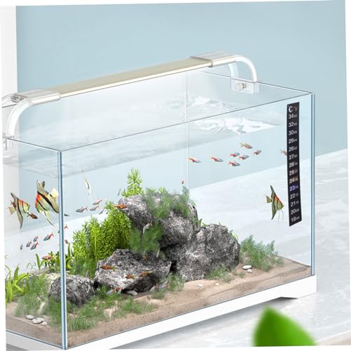 Cabilock 2Pcs Aquarium Thermometer Sticker Easy Stick Thermometer Strip for Fish Tanks Safe Material Temperature Range for Aquariums and Reptiles
