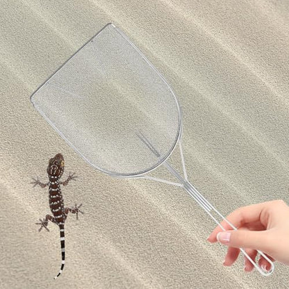 Abaodam Reptile Sand Shovel Stainless Steel Sifter with Fine Mesh for Terrarium Substrate Cleaning and Waste Removal, Sturdy Sand Scoop for Tortoise, Lizard, Gecko, and Snake Habitat