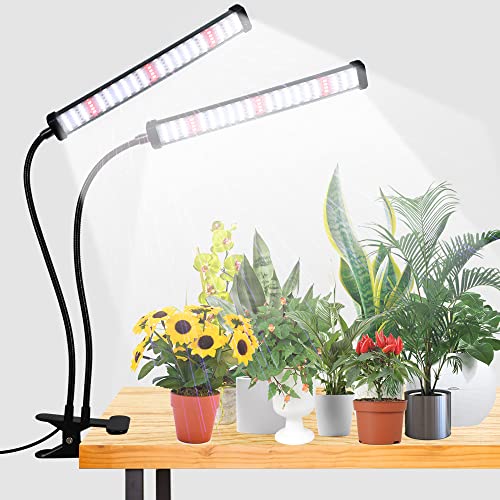 GooingTop Grow Light 100W 6000K, Super Bright White Desktop Clip Plant Lamp for Seedlings Succulents Seeds Starting Indoor Plants Growing,Bendable Gooseneck & Timer 4 8 12 H - size: 100Watts