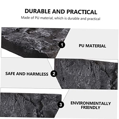 Mikikit 3D Reptile Tank Background Board Pu Material Turtle Habitat Decoration 17.7X11.8 Inch Aquarium Terrarium Wall Display - color: PU631
