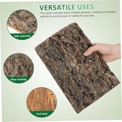 BESPORTBLE 2pcs Cork Bark Aquarium Decor Natural Tree Bark Hideout for Reptiles Bearded Dragon and Lizard Tank Versatile Trimmable Easy to Assemble Background for Habitat Enrichment