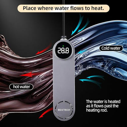 UPETTOOLS Submersible Aquarium Heater with External Control - Ceramic-Metal Fish Tank Heater with Digital Thermostat for 5-25Gallon Small Tanks, Overheat Protection
