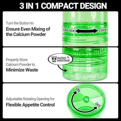 Cricket Calcium Powder Mixer for Reptiles, Cricket Feeder with Calcium for Reptiles, Reptile Calcium Duster Cricket Food for Reptile Bearded Dragon Gecko Terrarium Tank Accessories