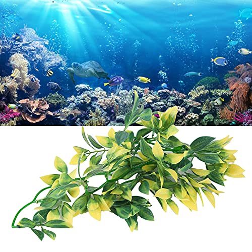 BORDSTRACT Artificial Reptile Plant, Lifelike Plastic Hanging Leaves Decoration with Suction Cup for Terrarium Fish and Reptile Habitats (T-153E2) - size: T-153E2