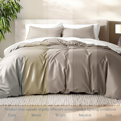 Bare Home Bedding Duvet Cover Extra Long Size - Premium 1800 Super Soft Collection - Lightweight, Cooling - Soft Breathable Bedding Duvet Cover (Twin/Twin XL, Khaki) - color: 11 - Khaki (No Comforter), size: Twin/Twin XL