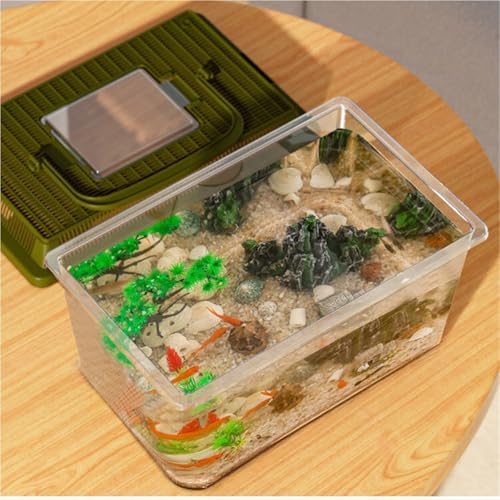 Reptile Tank Handheld Turtle Container for Observation of Feeding Box Easy Assembly(Medium) - size: Medium