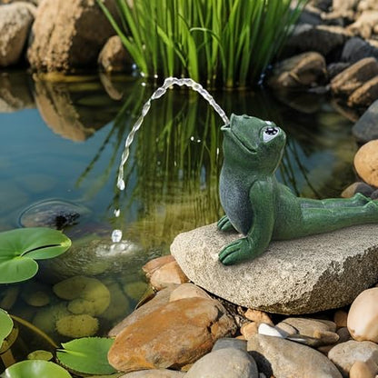 NFESOLAR Yoga Frog Spitter Fountain for Water Feature | Frog Fountain with Clear Tubing, Never Rust or Crack for Ponds, Water Gardens N9712 - size: Yoga Frog