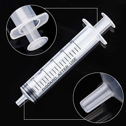 20 Packs Plastic Syringe with Measurement, Suitable for Measuring, Watering, Refilling - size: 10 ml
