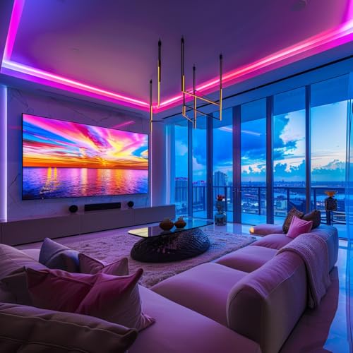 LED Strip Lights 24V COB Pink 16.4ft (No Power Supply) | Super Bright, Dotless High Density 14W/m, 8mm Width Cuttable Flexible, Home DIY Commercial Decoration - color: Pink (Only LED Strip)