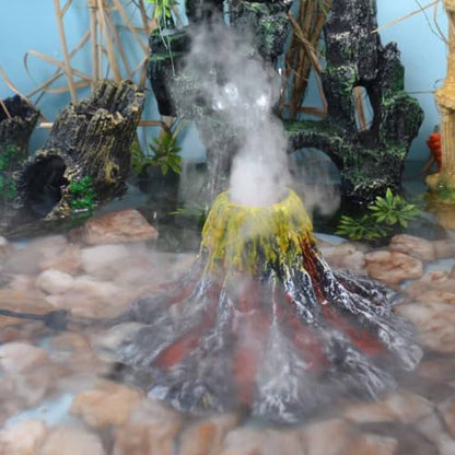 Adjustable Mist Maker with LED and Splash Guard, Fogger Water Fountain Pond Fog Machine Atomizer Air Humidifier, 350ml/H, Water Feature, Halloween and Other Holiday Decorations., Small, Black