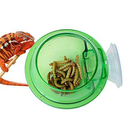 Suction Cup Feeder Anti-Escape Reptiles Water Bowl Worm Live Fodder Container for Iguanas