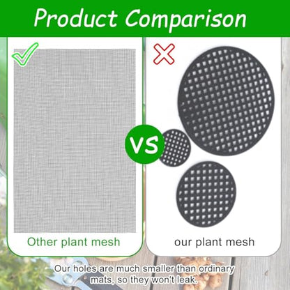 25pcs Flower Pot Hole Netting Mesh Pad, Bonsai Meshes Drainage Screens Plant Pot Drainage Mesh Plant Screen Meshes Preventing Soil Leakage,Black and White(Black) - color: Black