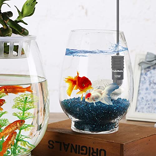 YukiHalu USB Powered Aquarium Heater, 10W Adjustable Mini Fish Tank Heater with External Temperature Controller, LED Display, Used for 0.5-1 Gallon Tank (10W USB Adapter) - size: 10 Watts (USB + adapter)