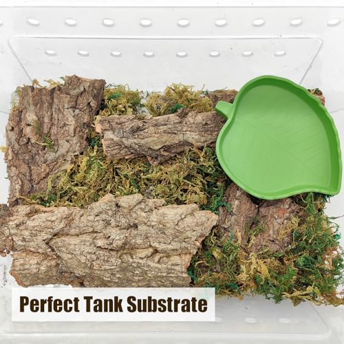 VCEPJH 1.5 LB Reptile Bark Bedding, Natural Cork Bark for Reptiles Flat Cork Wood Terrarium Substrate Tank Supplies for Snake Spiders Bearded Dragons Hermit Crabs Geckos