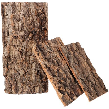 POPETPOP Terrarium Bark Background 3-Pack Natural Cork Aquarium Decor Reptile Tank Accessory 7.87X3.93X0.47In Reusable Bark Wall for Bearded Dragon Fish Tank Background