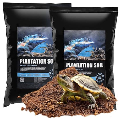 VCEPJH Reptile Bark Bedding Cork Bark for Reptiles Flat Cork Wood and Loose Coconut Fiber Substrate Coco Coir Reptile Bedding Tarantula Substrate Soil Habitat for Snake Bearded Dragon Spiders Hermit C