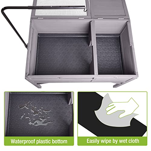 GUTINNEEN Tortoise House Indoor Tortoise Enclosure Habitat Wooden Turtle Cage with Lamp Holder Raised Detachable Legs