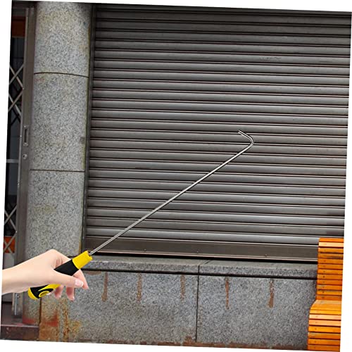 Uonlytech Manhole Cover Hook 19.7 Inch Sliding Door Hook with Rubber Handle Durable Roller Shutter Door Lifter for Home and Commercial Use