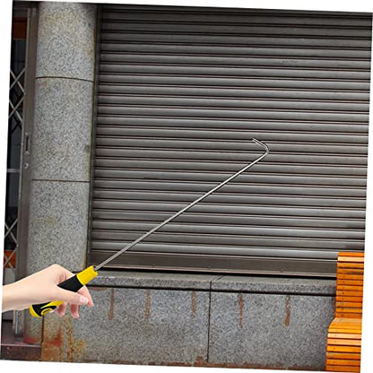 Uonlytech Manhole Cover Hook 19.7 Inch Sliding Door Hook with Rubber Handle Durable Roller Shutter Door Lifter for Home and Commercial Use