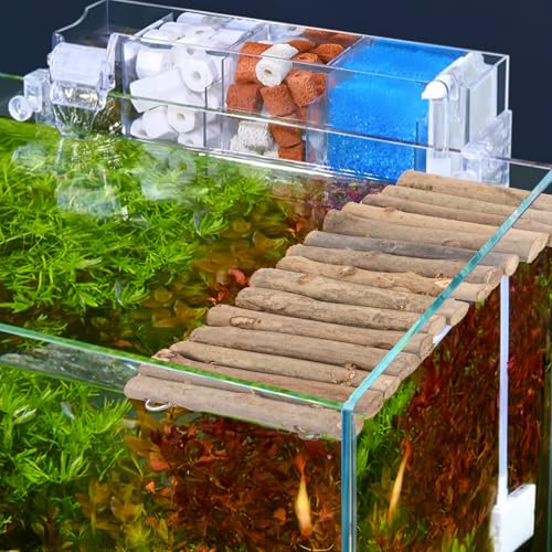 Luxshiny Wooden Turtle Hideout Cave for Reptile Habitat DIY Basking Platform Natural Simulation Cave Shape Indoor Outdoor Use Easy Clean Safe Wood Stick Landscaping