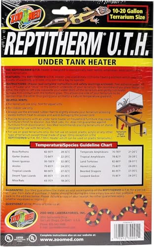 Zoo Med Repti Therm Under Tank Reptile Heater 8 Watts - 8" Long x 6" Wide (10-20 Gallons) - Pack of 2